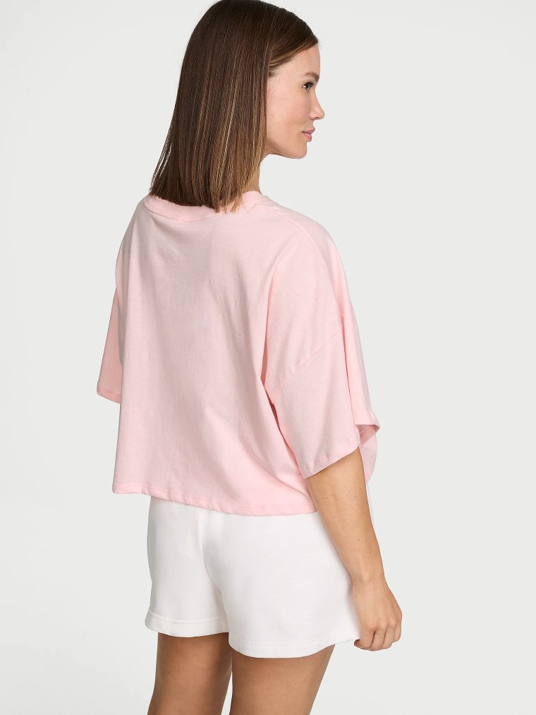Футболка (Crop Tee) из 100% хлопка свободного кроя (Oversized), укороченная (Crop)