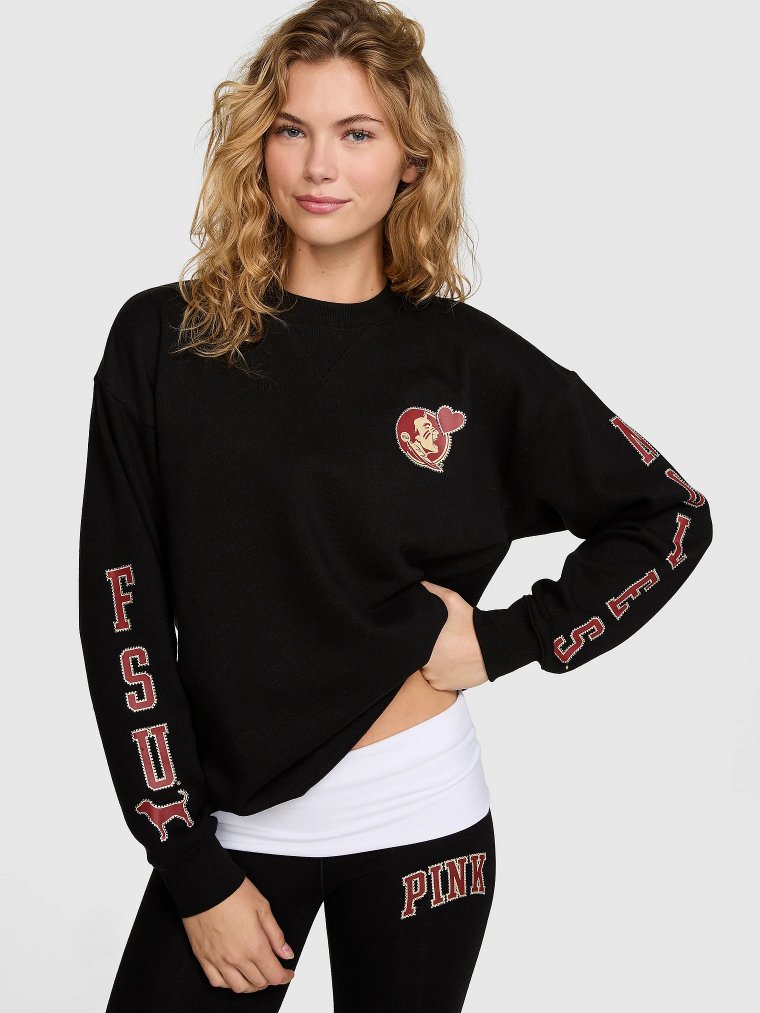 Campus Fleece™ Свитшот (sweatshirt) с блёстками (bling) и круглым воротником (crew)