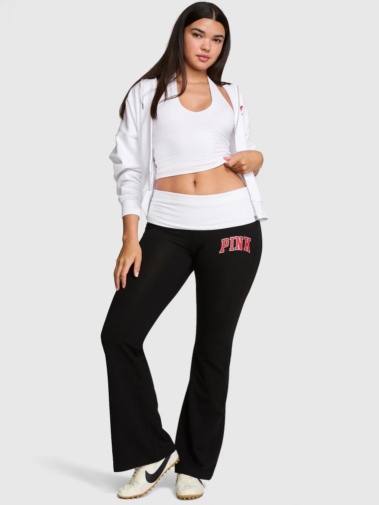 All-Day Cotton™ расклешённые (Flare) леггинсы со стразами (Bling) и отворачивающимся (Foldover) поясом