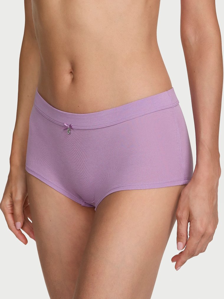 Logo Cotton Bow Charm Boyshort Panty