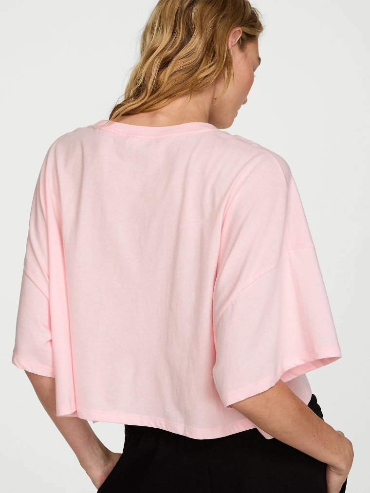 Футболка (Crop Tee) из 100% хлопка свободного кроя (Oversized), укороченная (Crop)
