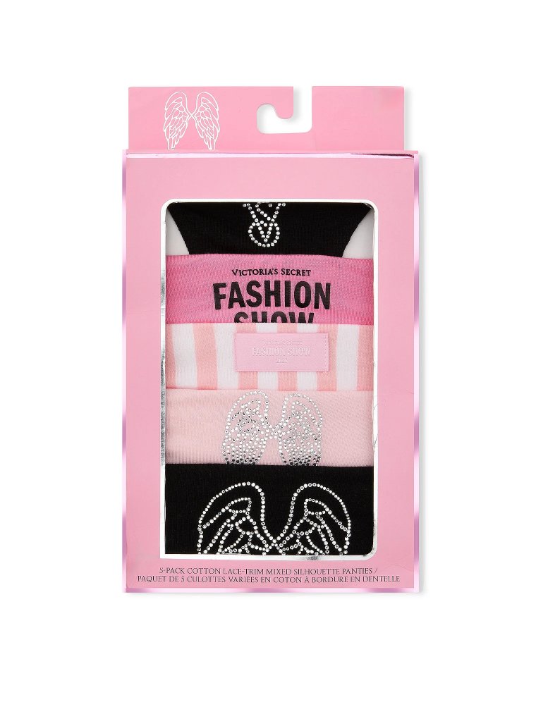 VSFS '26 5-Pack Cotton Lace-Trim Mixed Silhouette Panties
