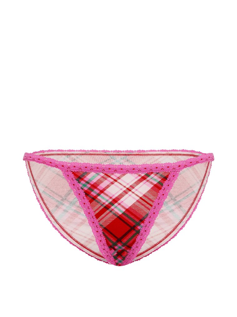 PINK Wink™ хлопковые трусики-стринги с кружевной отделкой