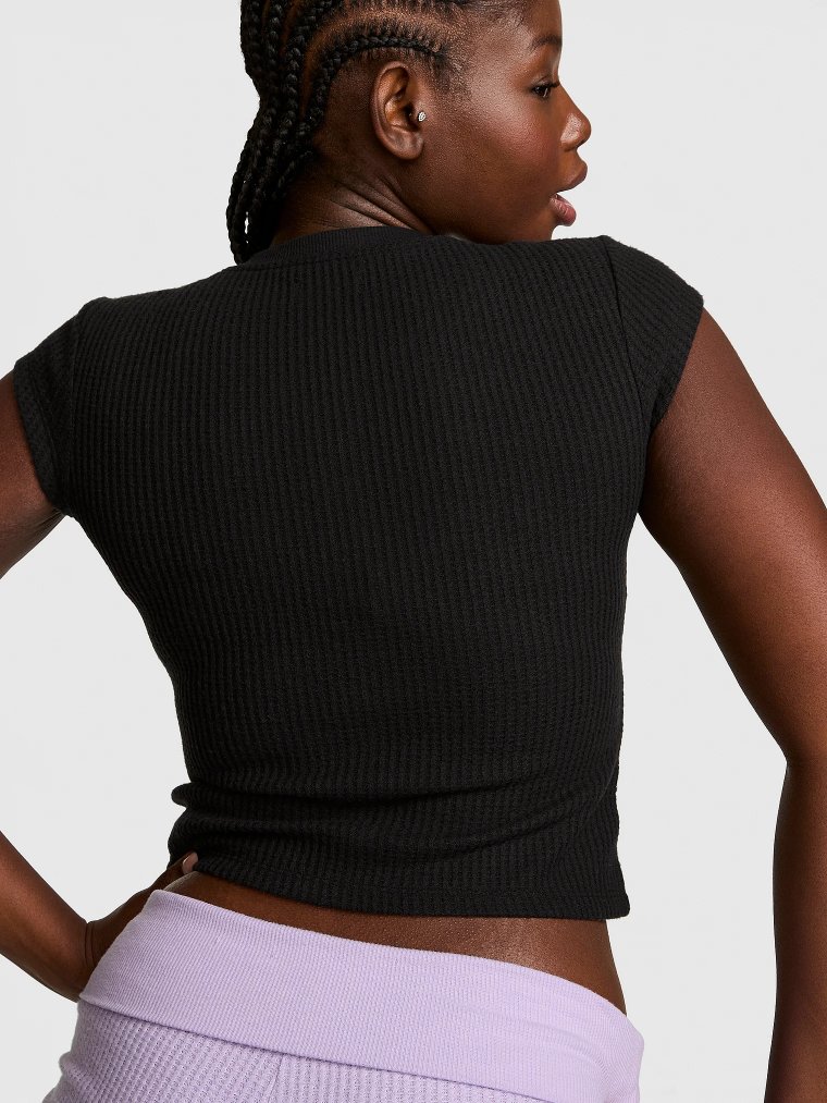 Футболка-хенли с вафельной вязкой (Waffle Knit Henley Tee)