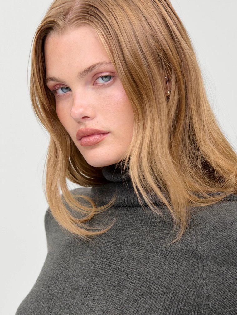 Faith Cloud Knit Turtleneck Dress