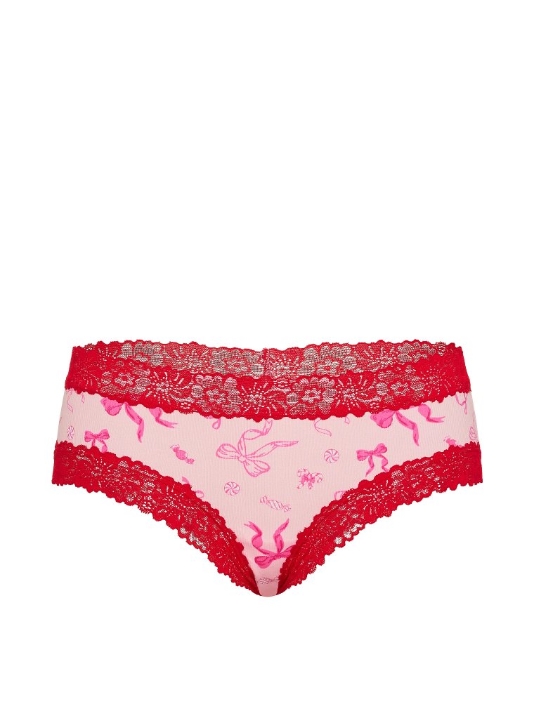 PINK Wink™ Хлопковые трусики-бразильянки с кружевной отделкой