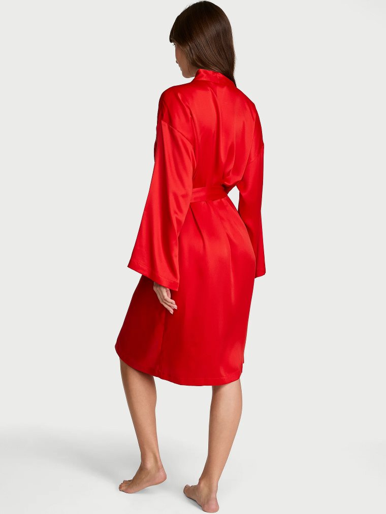 Фирменный (Signature) сатиновый миди-халат (Robe)