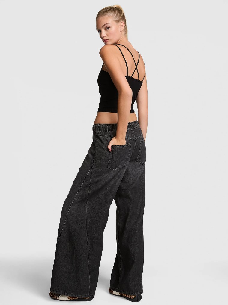 Front-Tie Wide-Leg Pants