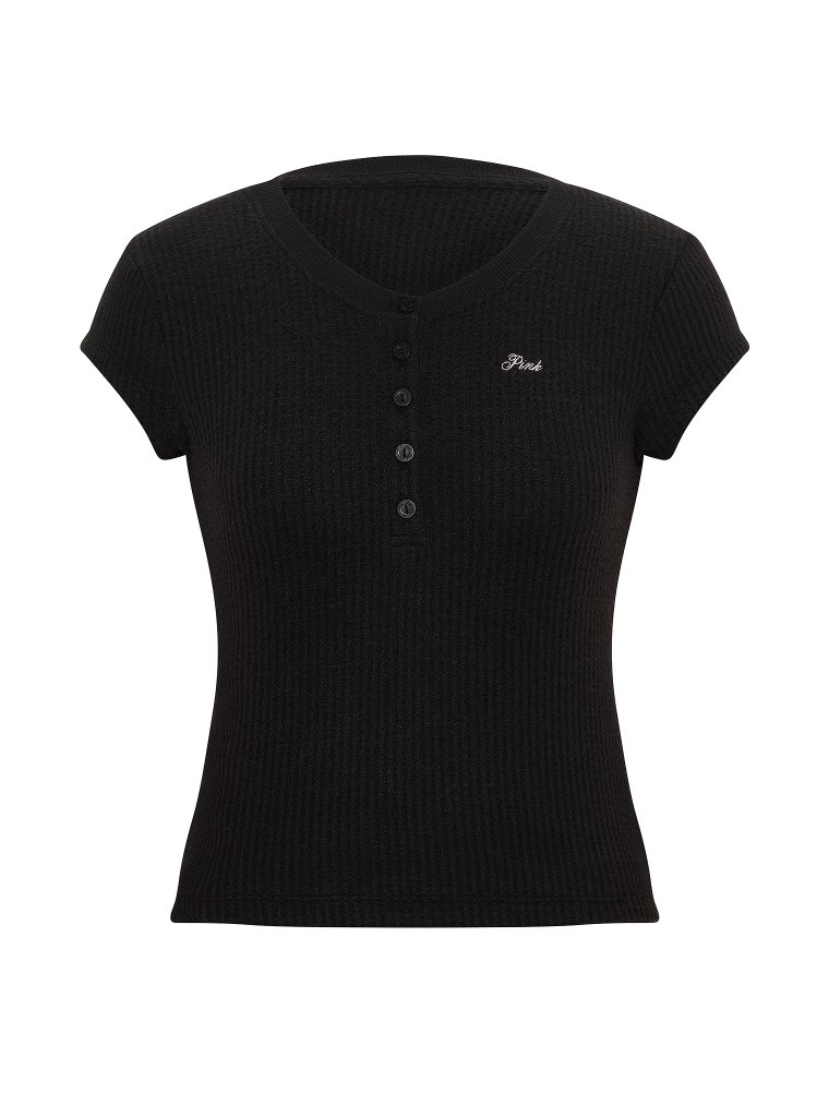 Футболка-хенли с вафельной вязкой (Waffle Knit Henley Tee)
