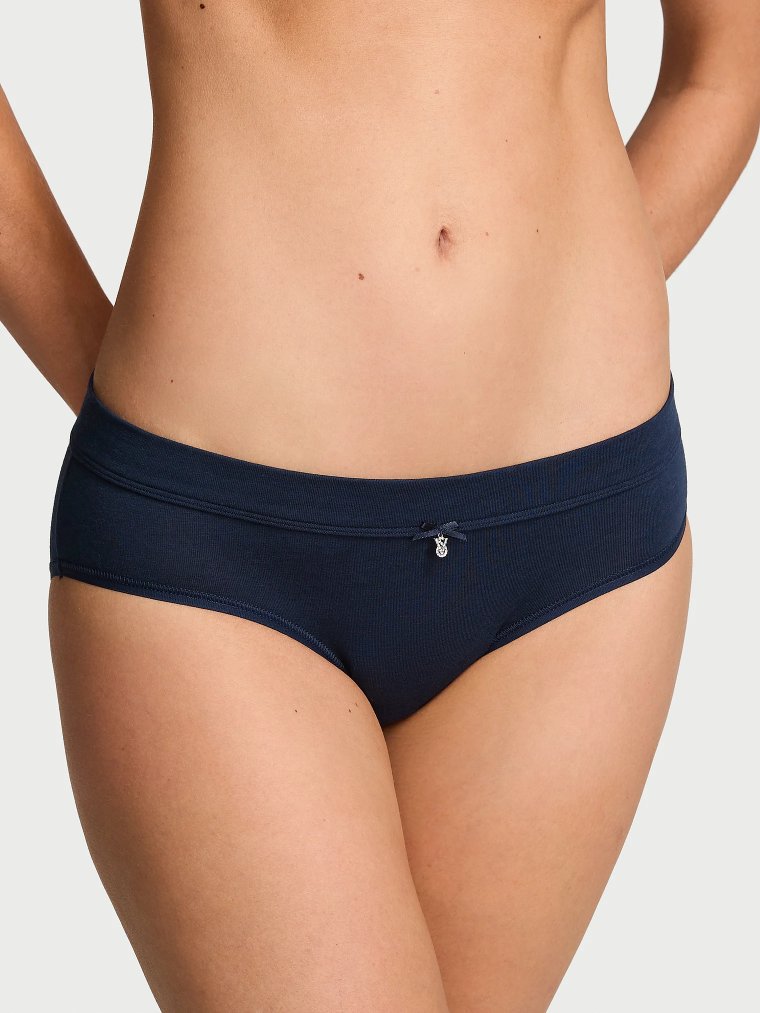 Logo Cotton Bow Charm Hiphugger Panty