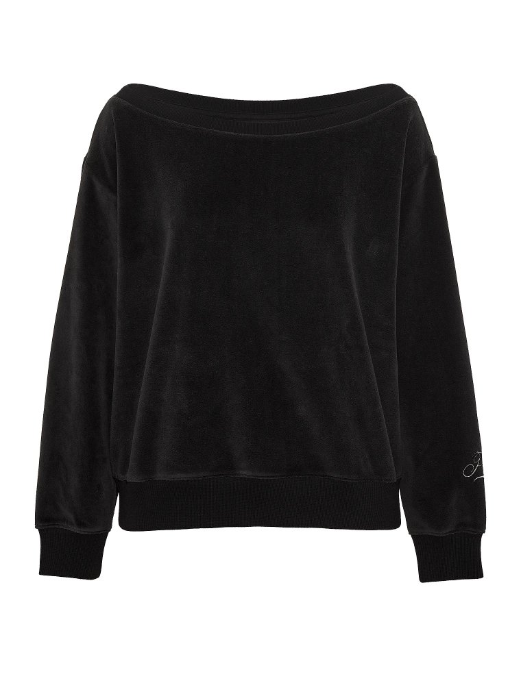 Винтажный велюровый свитшот (sweatshirt) с открытыми плечами
