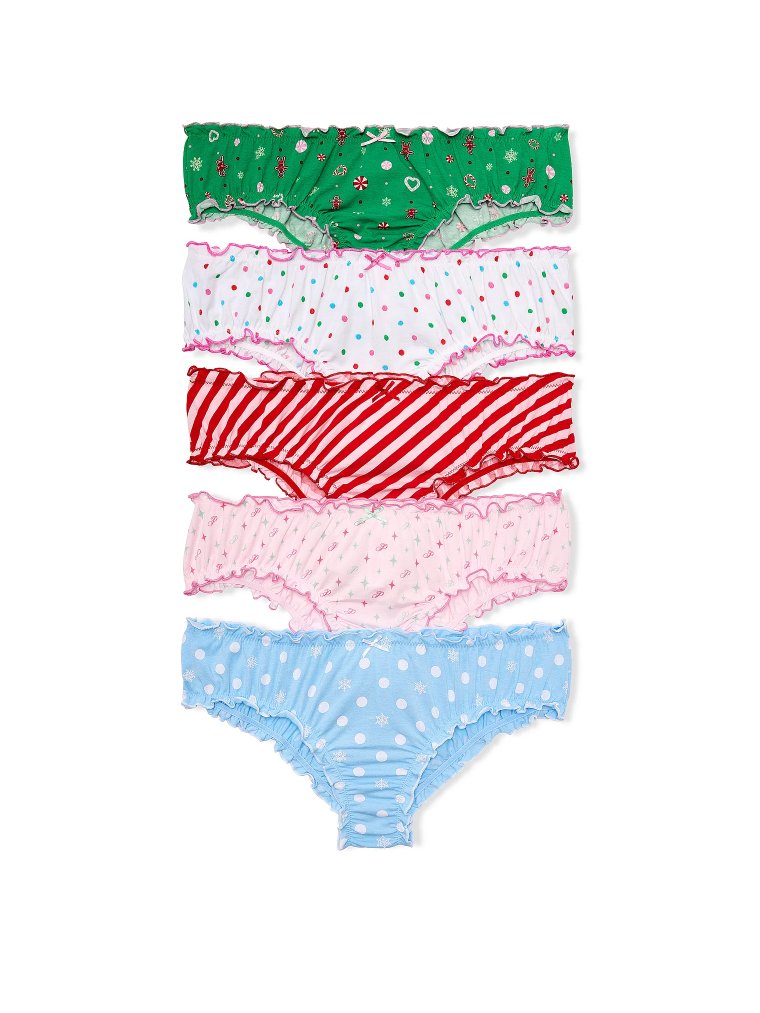 5-Pack Cotton Ruffle Cheeky Panties