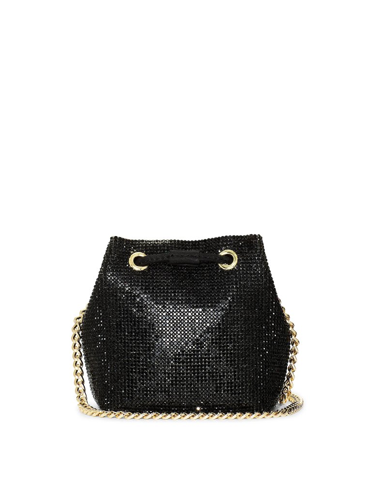 Diamanté Cinched Micro Crossbody Bag