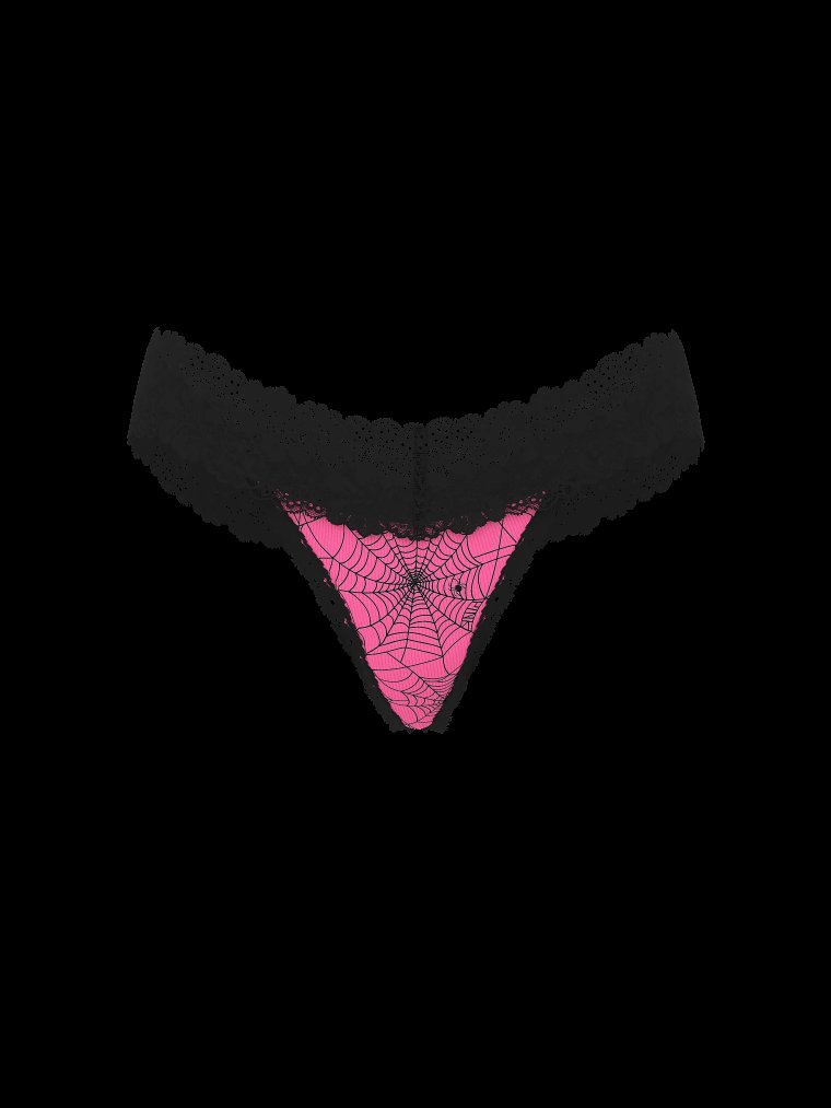 PINK Wink™ хлопковые стринги с кружевной отделкой