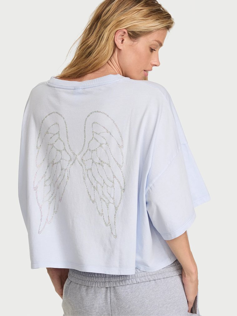 Футболка (Crop Tee) из 100% хлопка свободного кроя (Oversized), укороченная (Crop)