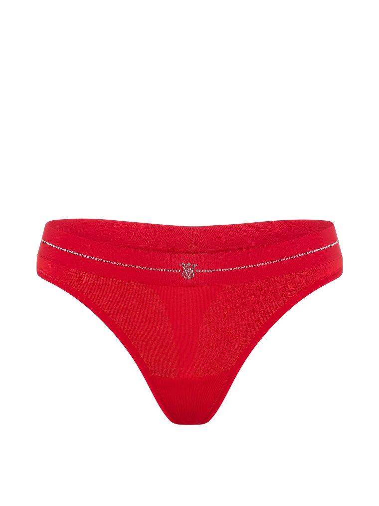 Сияющие трусики-стринги из хлопка с логотипом (Shine Logo Cotton Thong Panty)