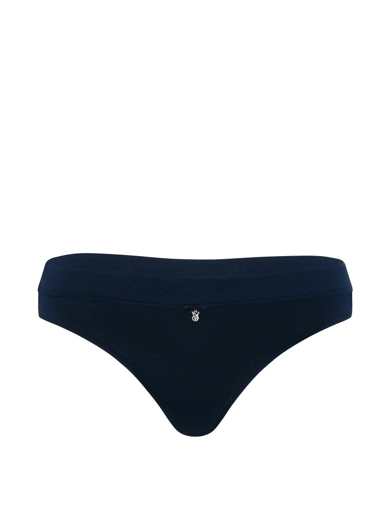 Logo Cotton Bow Charm Thong Panty