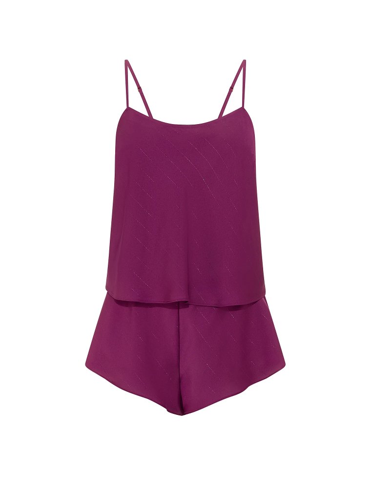 Атласный комплект (set) из топа (cami) с открытой спиной и шорт (shorts)