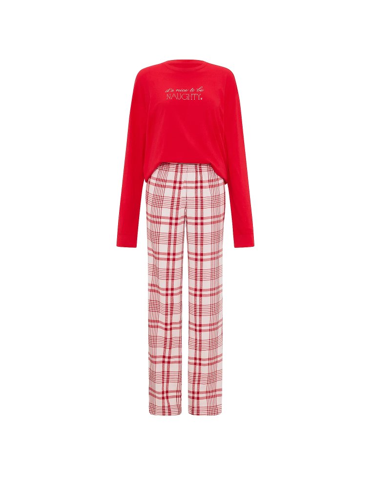 CozyFlannel™ Long Tee-Jama & Scrunchie Set