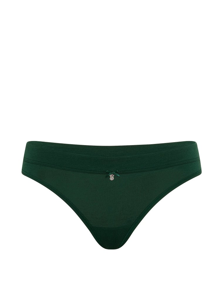 Logo Cotton Bow Charm Thong Panty