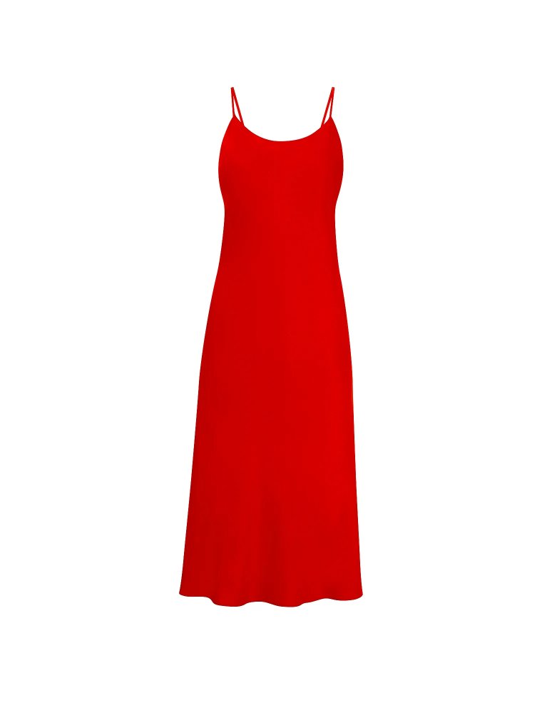 Сатиновое миди-платье-слип (Slip Dress)