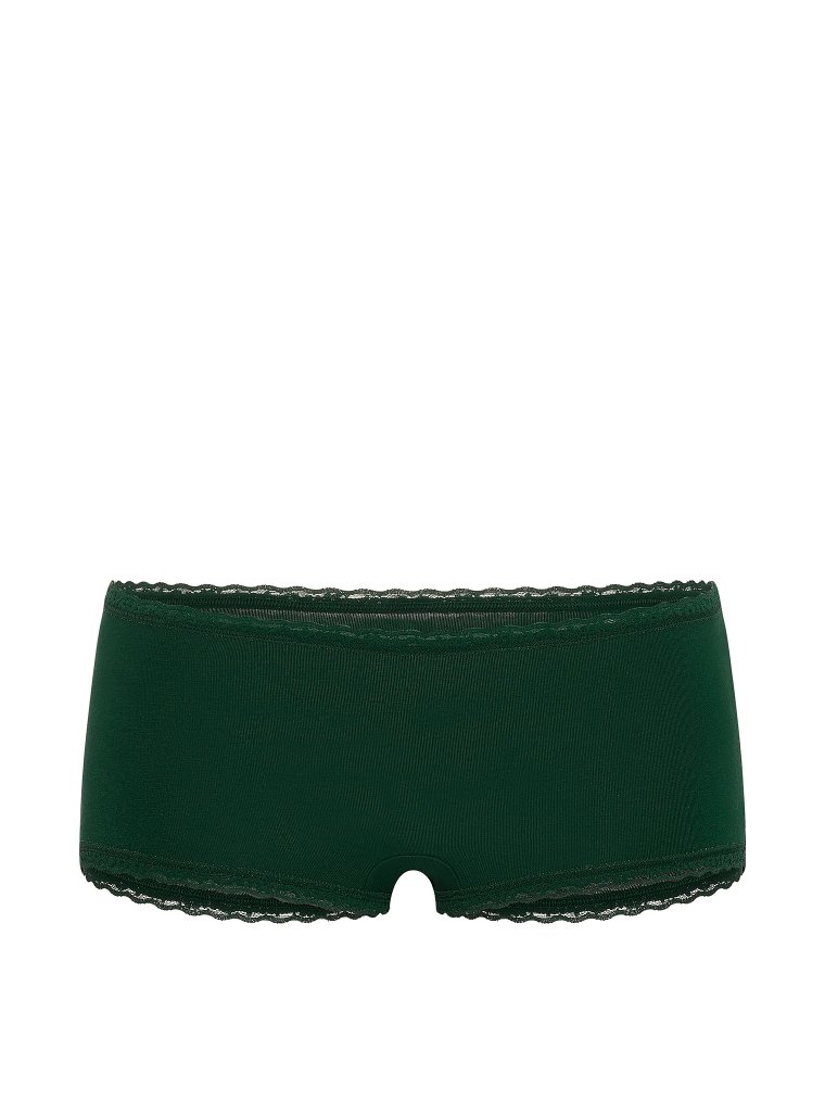 Хлопковые трусики-боксеры (Boyshort Panty) с кружевной отделкой (Lace-Trim)