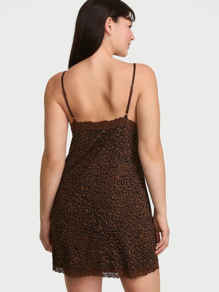 SoSoft™ Комбинация (Slip Dress) из модала (Modal) с кружевной отделкой и завязкой спереди