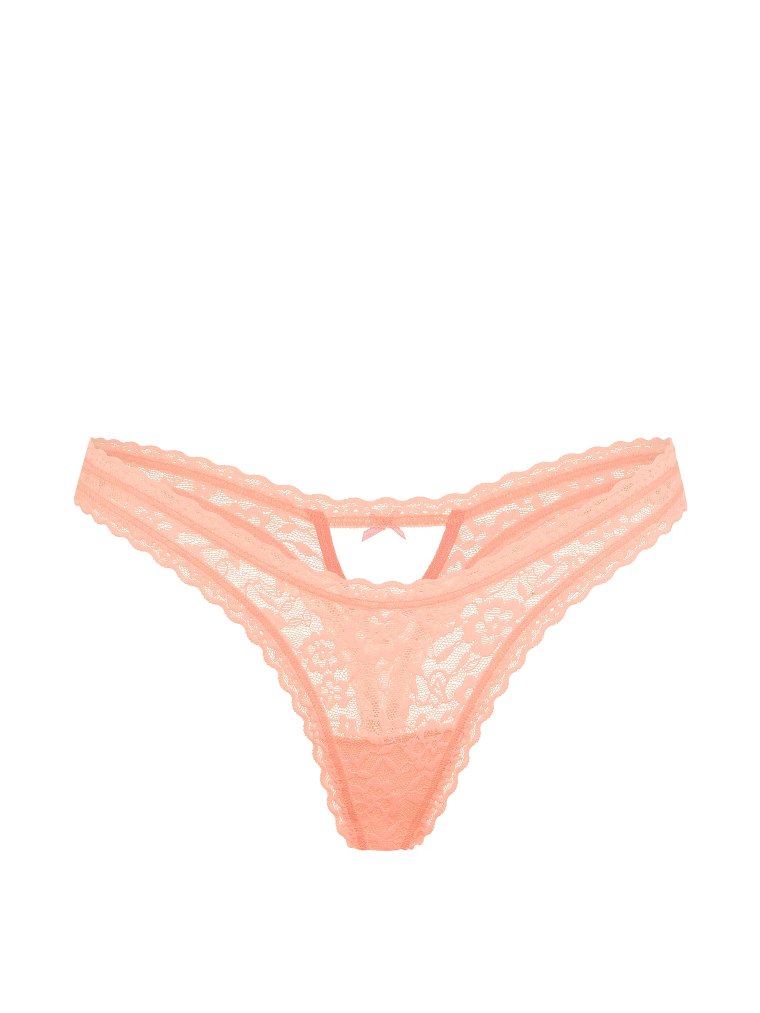 Кружевные трусики-стринги (Thong Panty) ультра-мини (Ultra-Mini) с вырезом «замочная скважина» (Keyhole) и глубоким вырезом (Scoop)