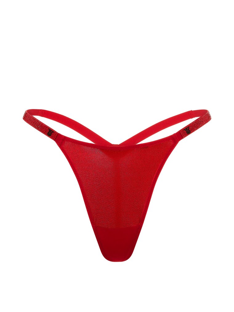 Трусики-стринги (Shine Strap V-String) со стразовыми лямками
