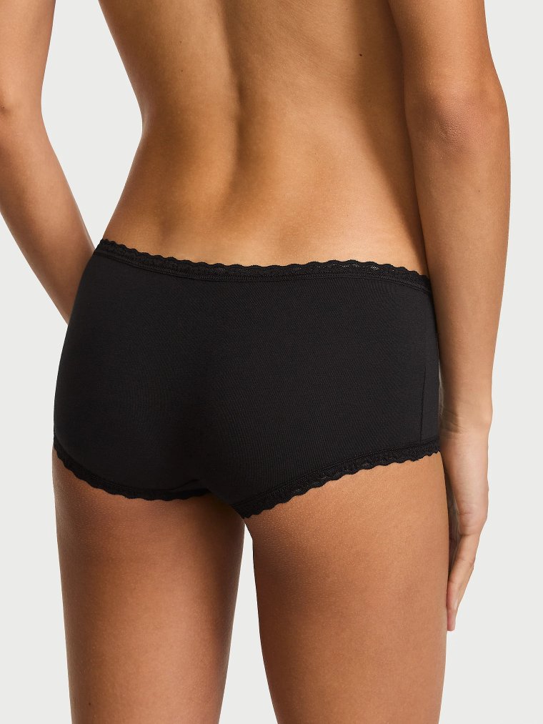 Cotton Lace-Trim Boyshort Panty