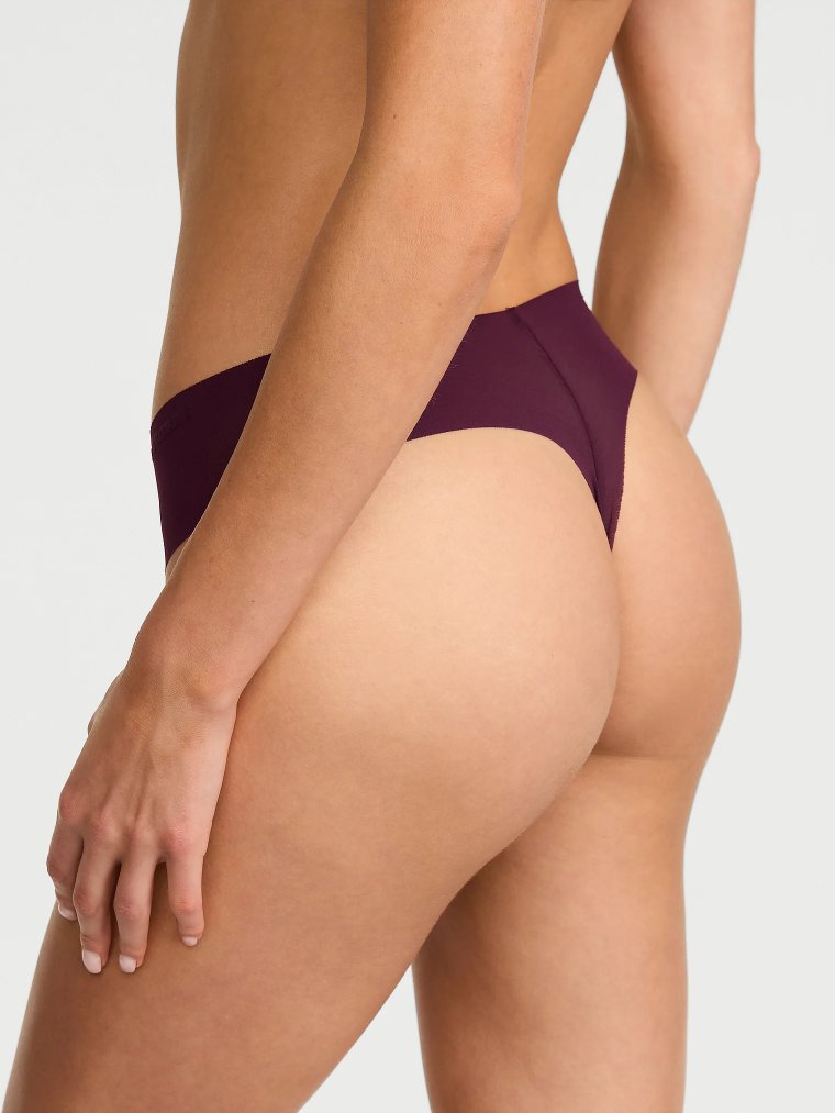 No-Show Mesh Mid-Rise Thong Panty