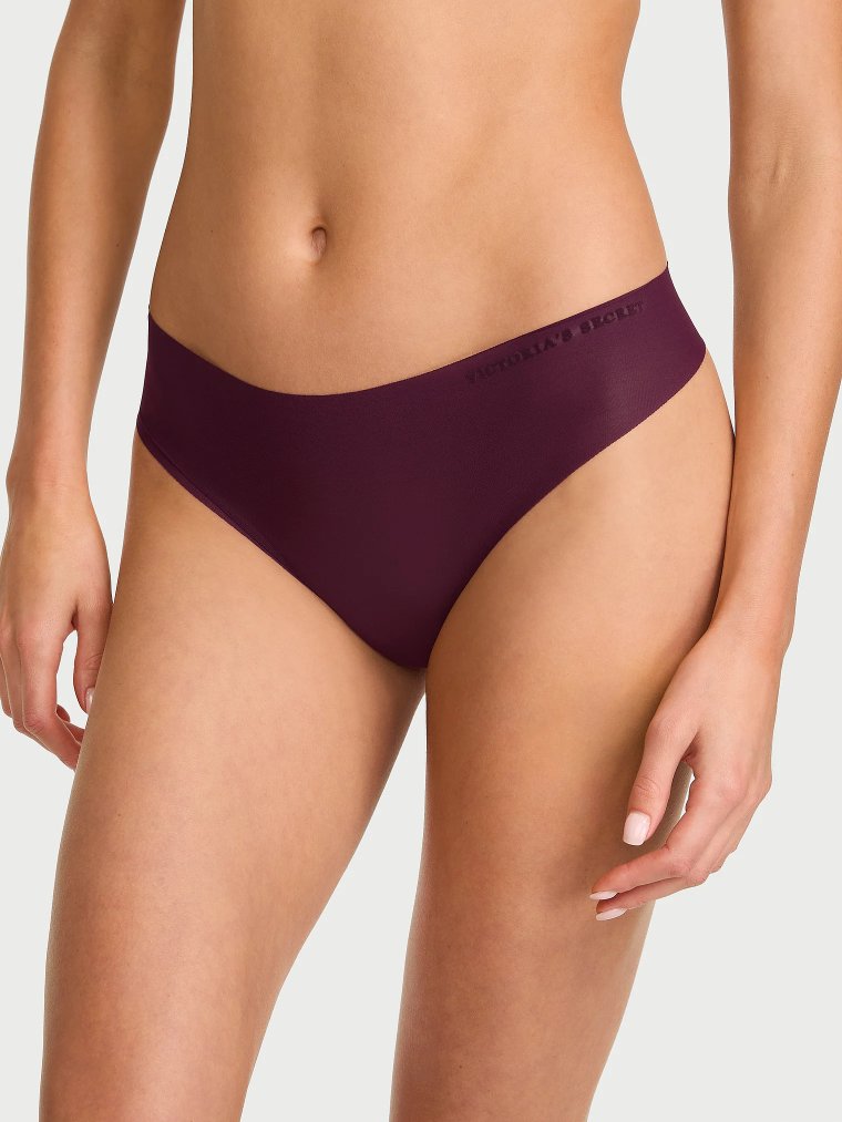 No-Show Mesh Mid-Rise Thong Panty