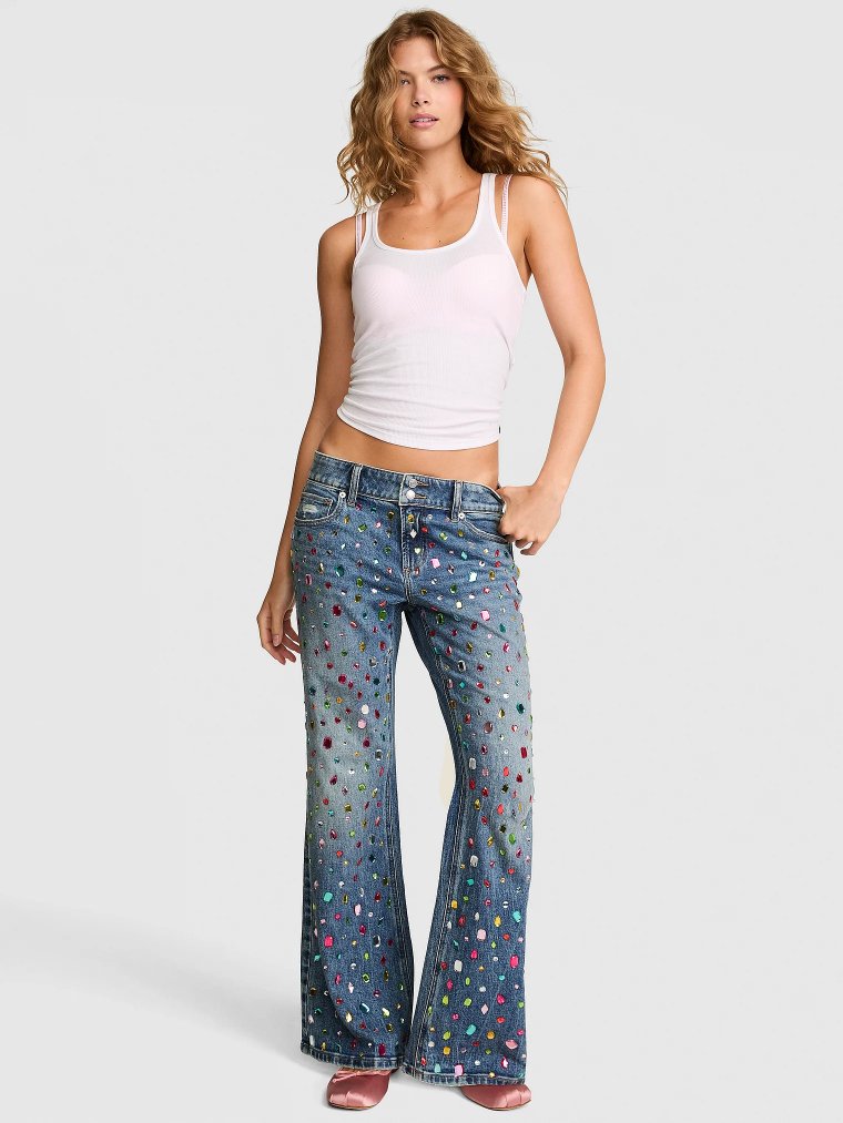 Denim by PINK джинсы свободного кроя с низкой посадкой и расклешенными штанинами