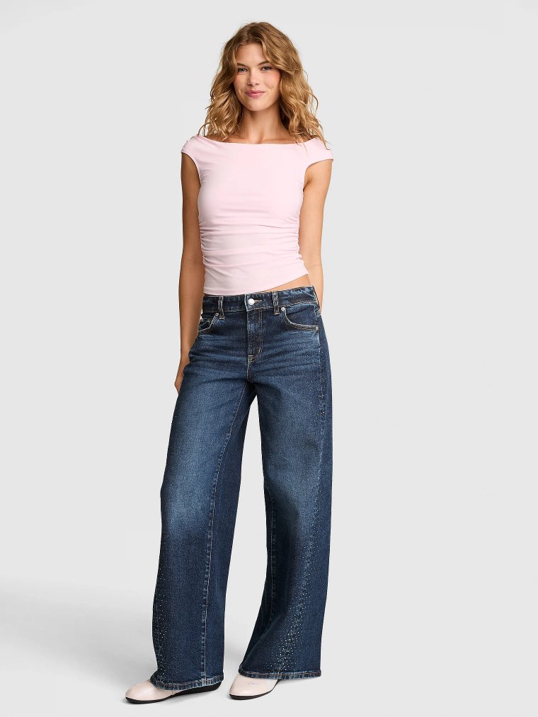 Denim by PINK Baggy Wide-Leg Jeans