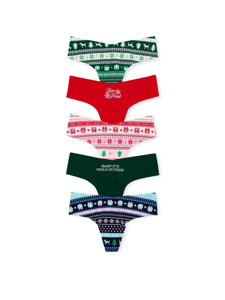 5 шт. в упаковке, Стринги без следов (No-Show Thong Panties)