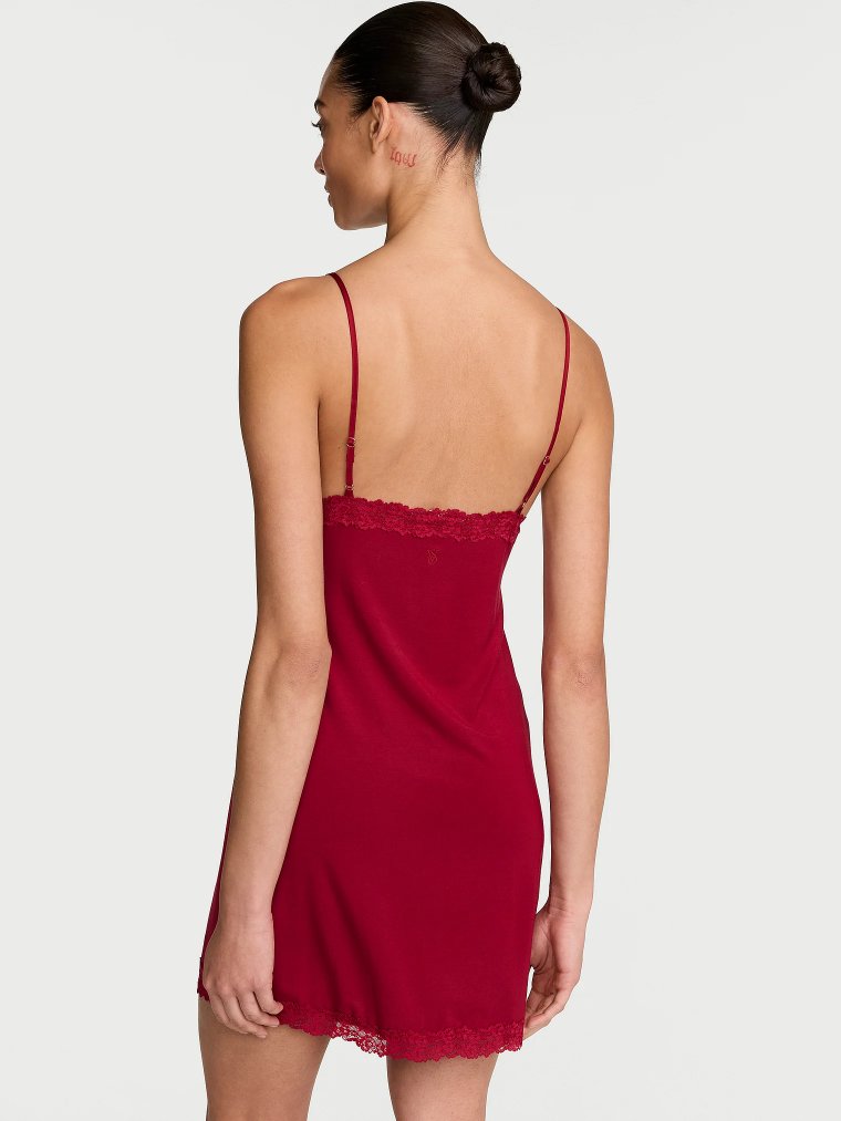 SoSoft™ Комбинация (Slip Dress) из модала (Modal) с кружевной отделкой и завязкой спереди