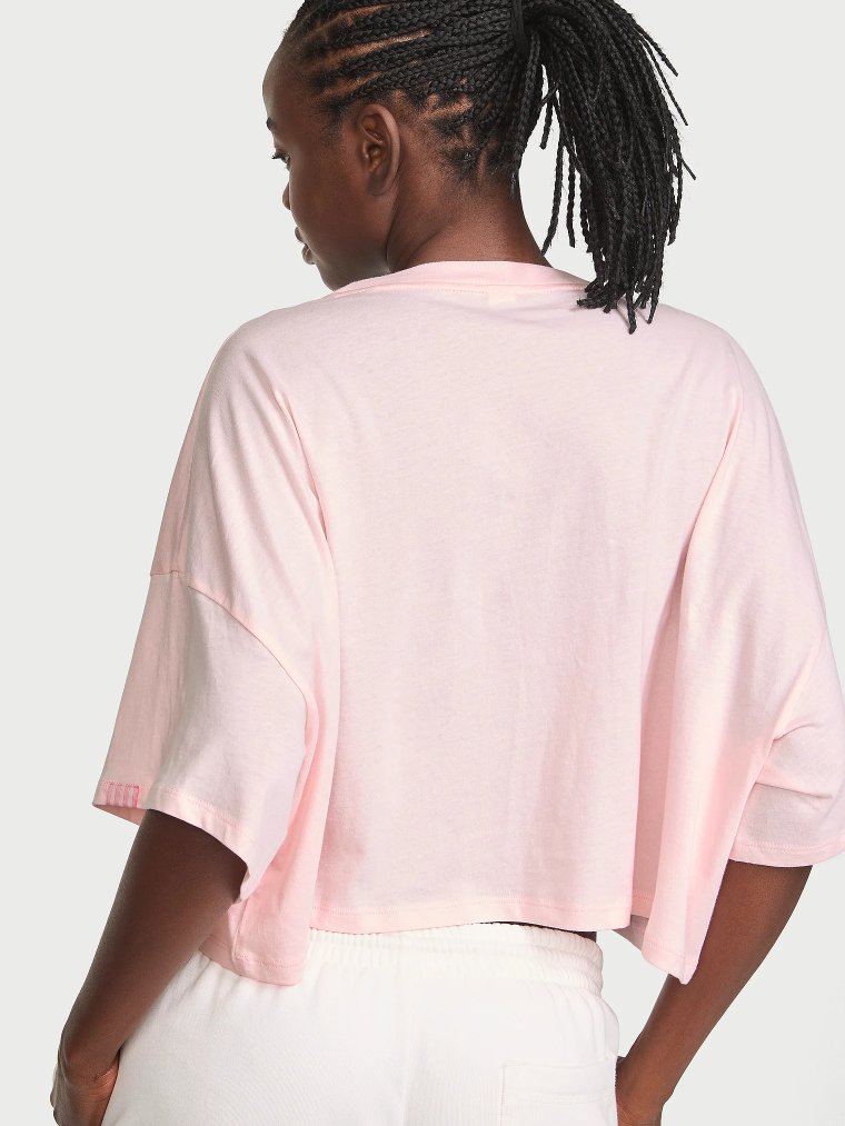 Футболка (Crop Tee) из 100% хлопка свободного кроя (Oversized), укороченная (Crop)