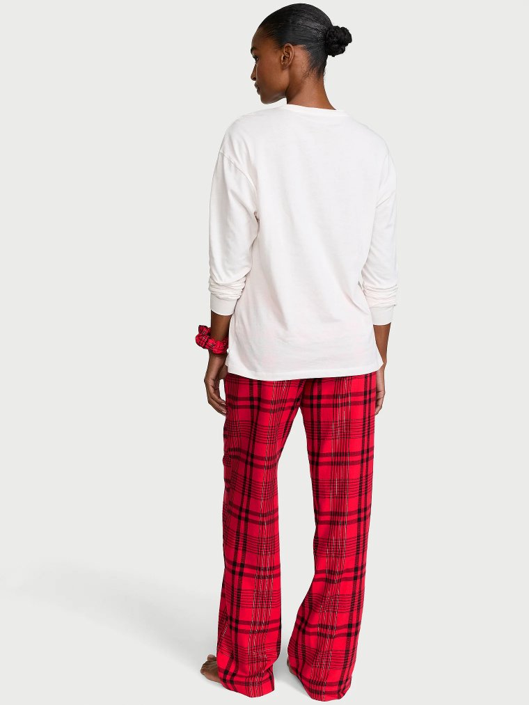 CozyFlannel™ Комплект из длинной футболки-пижамы и резинки для волос