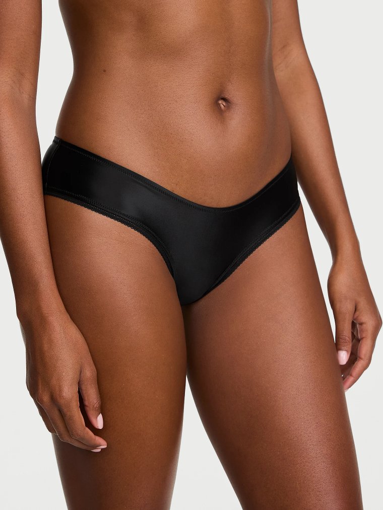 Satin Lace-Up Peekaboo Cheeky Panty