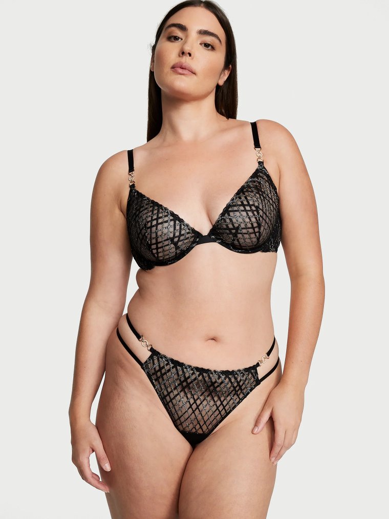 Мерцающая вышивка (Shimmer Embroidery): низко посаженный полу-бюстгальтер (Low-Cut Demi Bra)