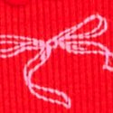 Bright Vermilion Bow Print