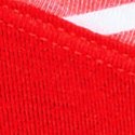 Bright Vermilion with Candy Cane Binding