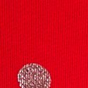 Bright Vermilion with Pink Dot Print
